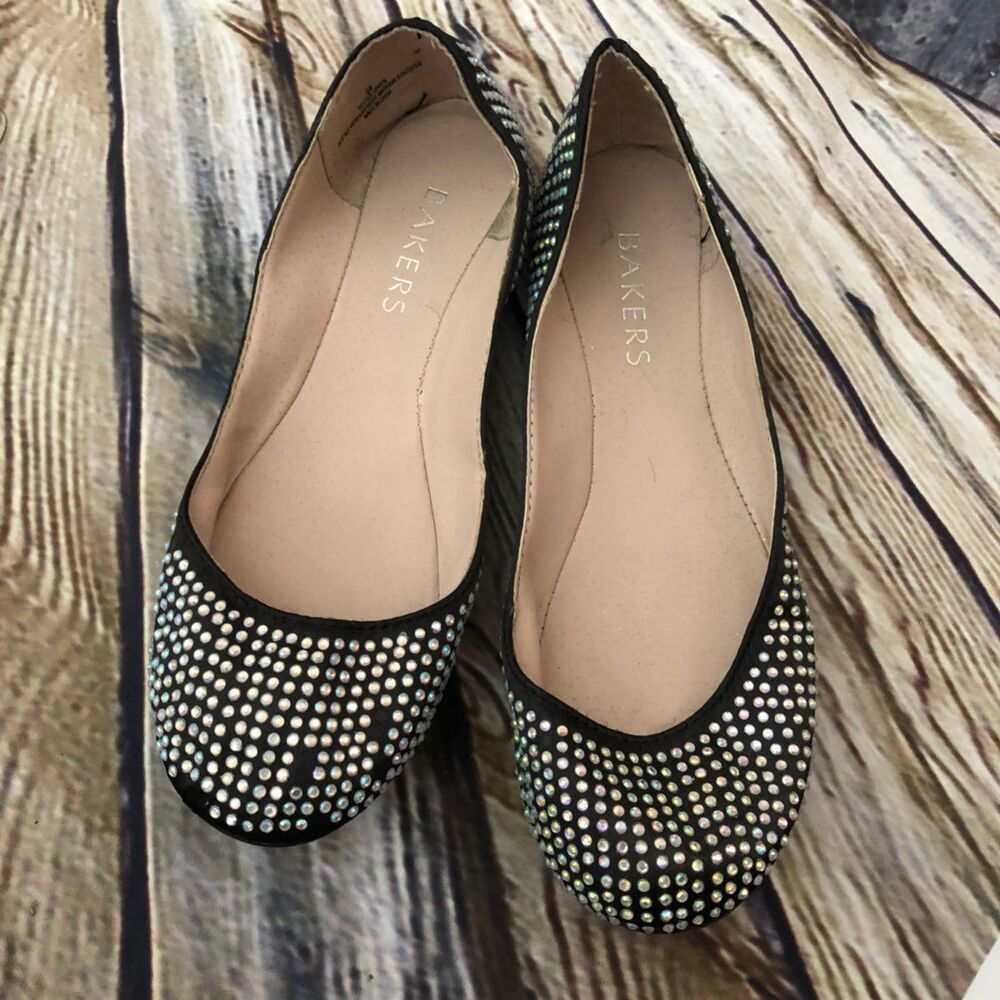 Bakers Black Ballet Crystal Shoes Size 6